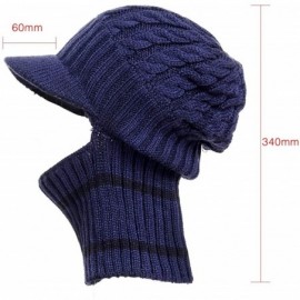 Skullies & Beanies Winter Visor Knit Hat Warm Beanie for Men Fleece Lined Skull Cap B321 - Navy - C418YZQNGSD $12.48