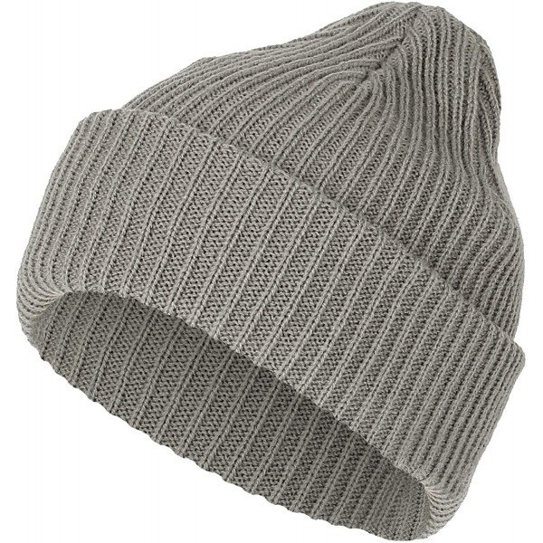 Skullies & Beanies Ribbed Knit Beanie Winter Hat Slouchy Watch Cap GZ50019 - Grey - C018KMGNZKY $17.46