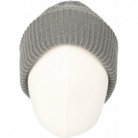 Skullies & Beanies Ribbed Knit Beanie Winter Hat Slouchy Watch Cap GZ50019 - Grey - C018KMGNZKY $17.46