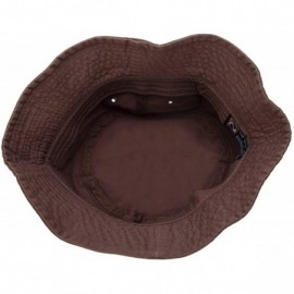 Bucket Hats 100% Cotton Bucket Hat for Men- Women- Kids - Summer Cap Fishing Hat - Brown - CN18H3GNI47 $11.02