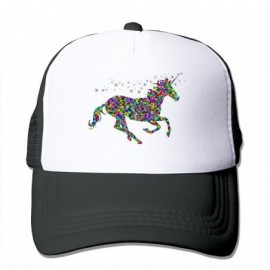 Baseball Caps MZONE Unisex Snapback Cap Hats Rainbow Unicorn Baseball Cap Hat Black - Black - CD12EN4150T $6.66