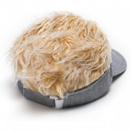 Visors Flair Hair Visor Sun Cap Wig Peaked Adjustable Baseball Hat with Spiked Hairs - Grid Golden - CV193URD7RM $17.74