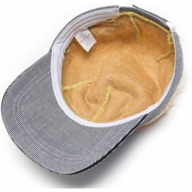 Visors Flair Hair Visor Sun Cap Wig Peaked Adjustable Baseball Hat with Spiked Hairs - Grid Golden - CV193URD7RM $17.74