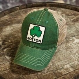 Baseball Caps Boston Shamrock Patch Dirty Water Mesh Trucker Hat - Green - C417YDA4RE3 $29.62