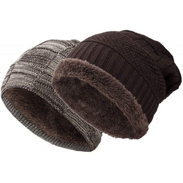 Skullies & Beanies 2 Pack Winter Hats for Men Baggy Beanie Ski Snow Skull Cap - A2-mens Hats - C818LTA5YOA $13.84
