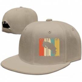 Baseball Caps Flat Brim Baseball Hat for Mens Womens- Retro Style Costa Rica Silhouette Breathble Dad Hat - Natural - C618INU...