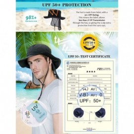 Sun Hats Unisex Outdoor UPF50+ Packable Boonie Hat w/Vented Crown&Lining Sunhat - 89025_black - CK17AYAY435 $14.05