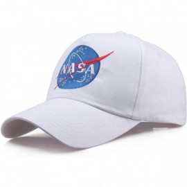 Baseball Caps NASA Insignia Embroidered Baseball Cap Hat - White - CF18Z66ZQQ8 $9.26