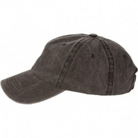 Baseball Caps Unisex Stone Washed Cotton Baseball Cap Adjustable Size - Black - CR12NBZFX6C $13.39