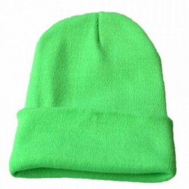 Skullies & Beanies Men's 1-Pack Knit Hat-Unisex Slouchy Knitting Beanie Hip Hop Cap Warm Winter Ski Hat-sunsee - Green - CN18...