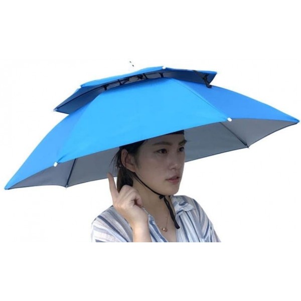 Sun Hats Umbrella Multicolored Outdoor Foldable - Light Blue - C818CYT32D2 $17.88