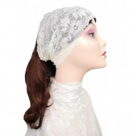Headbands Stretch Headbands for Women Lace Headcovering for Women Lace Headwrap (Floral Ivory) - Floral Ivory - CZ198057CMS $...