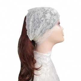 Headbands Stretch Headbands for Women Lace Headcovering for Women Lace Headwrap (Floral Ivory) - Floral Ivory - CZ198057CMS $...