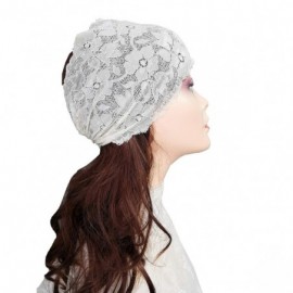 Headbands Stretch Headbands for Women Lace Headcovering for Women Lace Headwrap (Floral Ivory) - Floral Ivory - CZ198057CMS $...