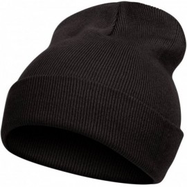 Skullies & Beanies Solid Color Long Beanie - Black - C51296ZBGHR $7.49