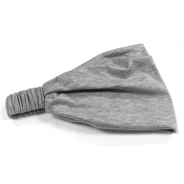 Headbands Women Solid Wide Elastic headband - Light Gray - CS187IDI979 $12.54