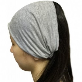 Headbands Women Solid Wide Elastic headband - Light Gray - CS187IDI979 $12.54