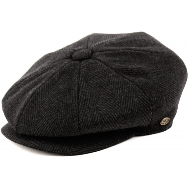 Newsboy Caps Men's Classic 8 Panel Wool Blend Newsboy Snap Brim Collection Hat - Nsb2121 - CJ12NRUKQTE $24.07