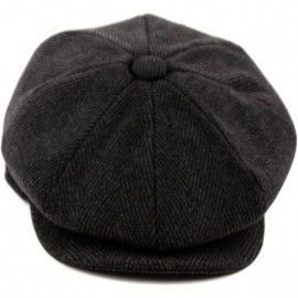 Newsboy Caps Men's Classic 8 Panel Wool Blend Newsboy Snap Brim Collection Hat - Nsb2121 - CJ12NRUKQTE $24.07