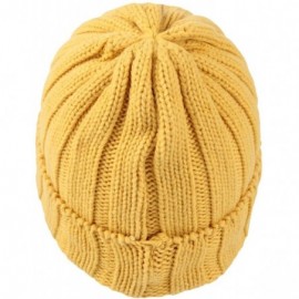 Skullies & Beanies Winter Ribbed Visor Knit Beanie Hat Warm Skully Baseball Cap SLQ1231 - Yellow - CI18ZA6WD3T $26.34