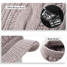 Newsboy Caps Wool Knitted Visor Beanie Winter Hat for Women Newsboy Cap Warm Soft Lined - 10120_black / Cotton Lined - CX18LD...