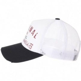 Baseball Caps Meshed Baseball Cap Vintage Trucker Hat Cardinal Lettering NCM1022 - White - CZ18E5CS4KE $21.44