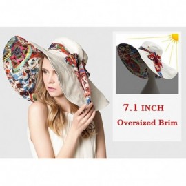 Sun Hats Large Wide Brim Sun Hat for Women-Summer Hats for Beach Garding-Floppy - 8b-beige - CP18DAIRO4X $11.87