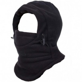 Skullies & Beanies Children's Winter Windproof Cap Thick Warm Face Cover Adjustable Ski Hat - Black - CH186Q8YGL8 $12.41