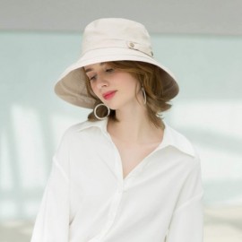 Sun Hats Womens Cotton Wide Brim Sun Hats UPF50 UV Packable Beach Hat Summer Bucket Cap for Travel - CZ18QH50AY2 $13.95