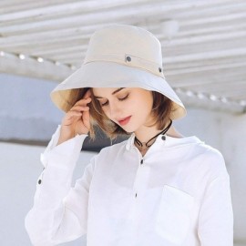 Sun Hats Womens Cotton Wide Brim Sun Hats UPF50 UV Packable Beach Hat Summer Bucket Cap for Travel - CZ18QH50AY2 $13.95