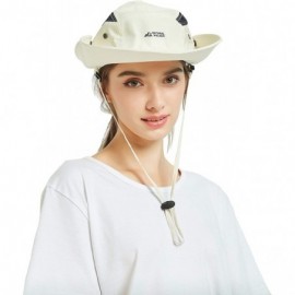 Sun Hats Unisex Summer Sun Hat Wide Brim UV Protection Mesh Bucket Cap Adjustable Fishing Cap - Beige - C718RY9H8L6 $9.50