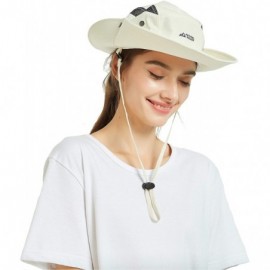 Sun Hats Unisex Summer Sun Hat Wide Brim UV Protection Mesh Bucket Cap Adjustable Fishing Cap - Beige - C718RY9H8L6 $9.50
