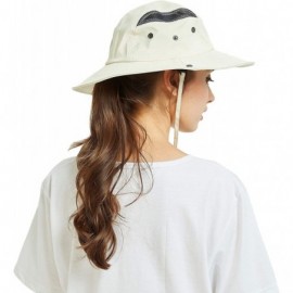 Sun Hats Unisex Summer Sun Hat Wide Brim UV Protection Mesh Bucket Cap Adjustable Fishing Cap - Beige - C718RY9H8L6 $9.50