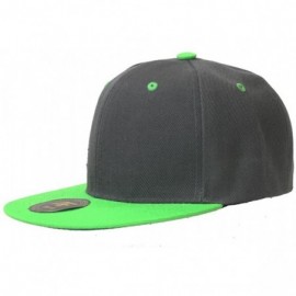 Baseball Caps New Two Tone Snapback Hat Cap - Grey Lime - CD11B5O2PW3 $9.81