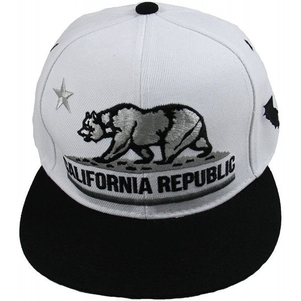 Baseball Caps California Republic Snapback Cap - White/Black - CV124GBG941 $15.92
