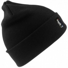 Skullies & Beanies Unisex Lightweight Thermal Winter Thinsulate Hat (3M 40g) - Black - CZ11HCND6T7 $8.82