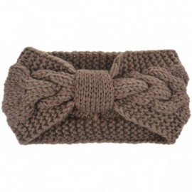 Headbands Crochet Turban Headband for Women Warm Bulky Crocheted Headwrap - Zc 4 Pack Knot D - Black- Ivory- Red- Khaki - C51...