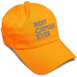 Baseball Caps Custom Soft Baseball Cap Best Captain Ever Embroidery Dad Hats for Men & Women - Orange - CU18AAAKCA4 $17.27