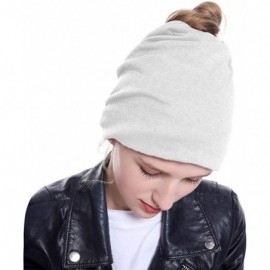 Skullies & Beanies New Messy Bun Ponytail Winter Beanie Hat for Women Slouchy Beanie with Hair Hole for Indoor and Running Sp...