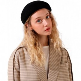 Berets Womens Newsboy Hat Beret Cap Visor Hats for Ladies Wool Newsboy Beret Cap - Black - CS18YHLKUMZ $13.67