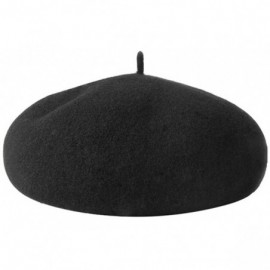 Berets Womens Newsboy Hat Beret Cap Visor Hats for Ladies Wool Newsboy Beret Cap - Black - CS18YHLKUMZ $13.67