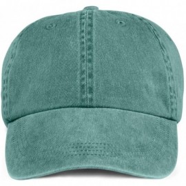 Baseball Caps Solid Low-Profile Pigment-Dyed Cap (145) - Pine - CY119GYYSWJ $17.40