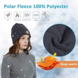 Skullies & Beanies Winter Fleece Beanie Hat Outdoor Warm Watch Cap Cold Weather Military Tactical Skull Cap for Men&Women - C...