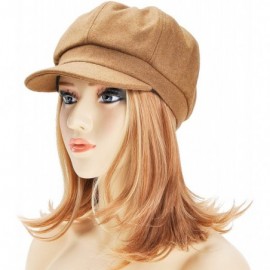 Newsboy Caps Womens Classic Newsboy Caps Visor 8 Panel Gatsby Apple Cabbie Hat - Camel - C3186782D3M $15.42