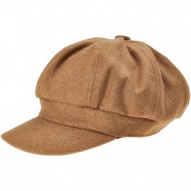 Newsboy Caps Womens Classic Newsboy Caps Visor 8 Panel Gatsby Apple Cabbie Hat - Camel - C3186782D3M $15.42