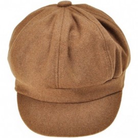 Newsboy Caps Womens Classic Newsboy Caps Visor 8 Panel Gatsby Apple Cabbie Hat - Camel - C3186782D3M $15.42