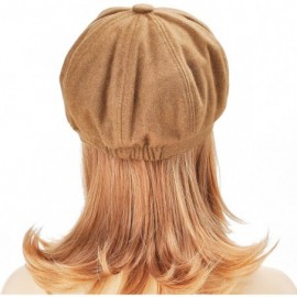 Newsboy Caps Womens Classic Newsboy Caps Visor 8 Panel Gatsby Apple Cabbie Hat - Camel - C3186782D3M $15.42