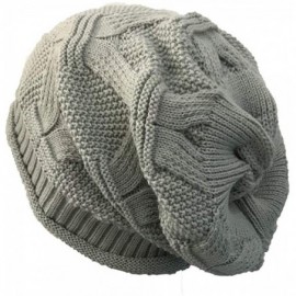 Skullies & Beanies Women Casual Outdoor Knitted Hats Crochet Knit Hip-hop Cap Woolen Caps Gray - CS18AU79EEK $9.36