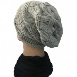Skullies & Beanies Women Casual Outdoor Knitted Hats Crochet Knit Hip-hop Cap Woolen Caps Gray - CS18AU79EEK $9.36