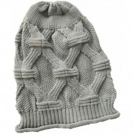 Skullies & Beanies Women Casual Outdoor Knitted Hats Crochet Knit Hip-hop Cap Woolen Caps Gray - CS18AU79EEK $9.36